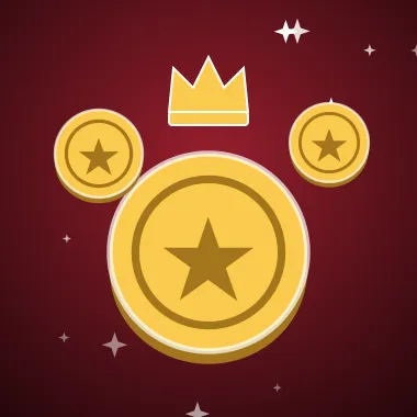 Jackpots tile with a gold crown and coins